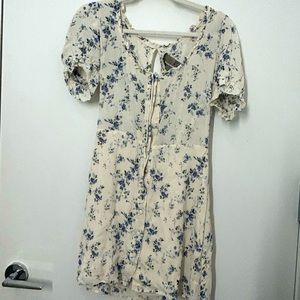 Ditsy white mini Floral Dress
